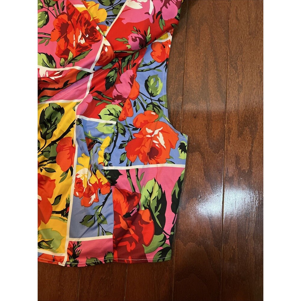 New York & Co Small Floral‎ One Shoulder Farm Rio vibes Beautiful Bright Colors - Picture 4 of 11